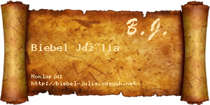Biebel Júlia névjegykártya