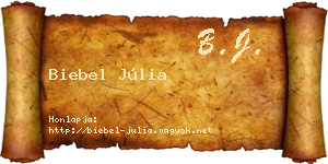 Biebel Júlia névjegykártya